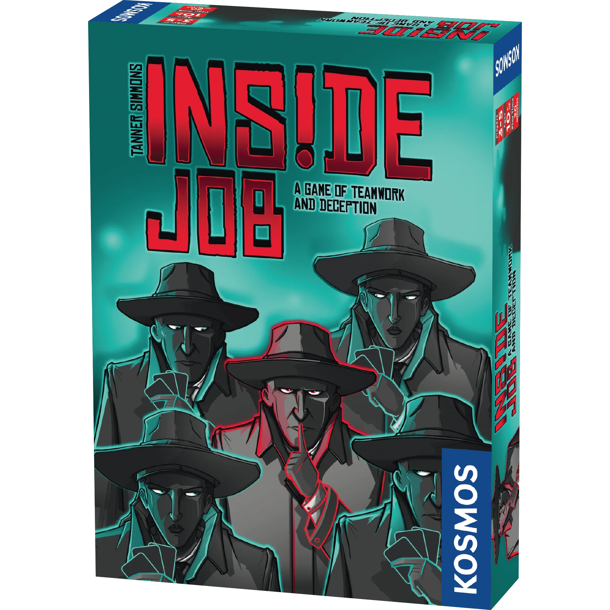 inside Job box cover showing the front cover of the box